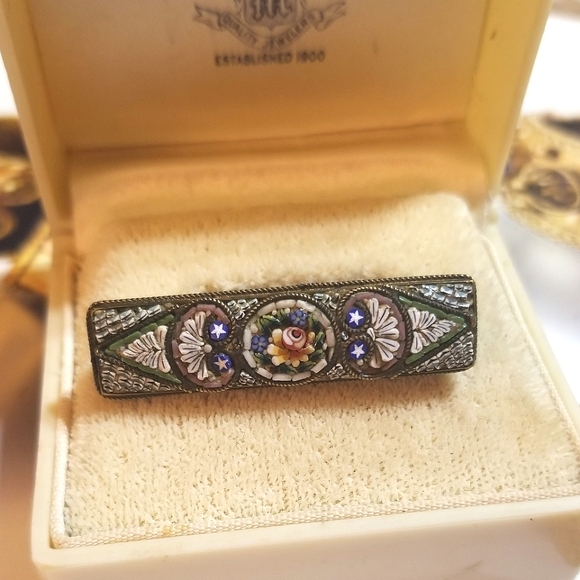 Antique ITALY Micromosaic Brooch - Picture 6 of 8